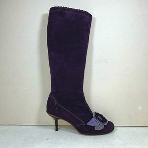 Elegant Purple Heeled Boots